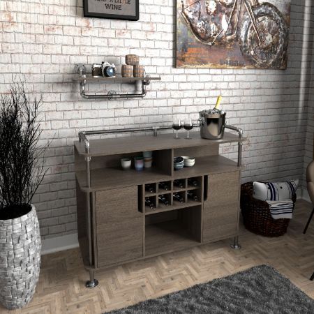 Agregue elementos eólicos industriales y rodee las tuberías de agua en el exterior del gabinete como base de la estructura general.